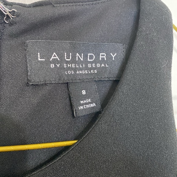 🎅🏼 Bnwt Laundry by Shelli Segal fitted pleated high neck midi black dress - Picture 10 of 10